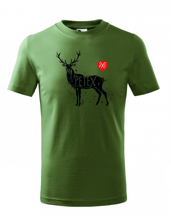 Dětské tričko myslivecké s jelenem PXT CREATIVE 138 khaki